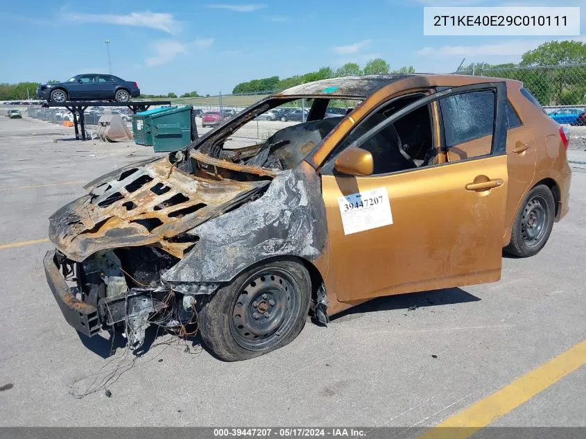 2T1KE40E29C010111 2009 Toyota Matrix S