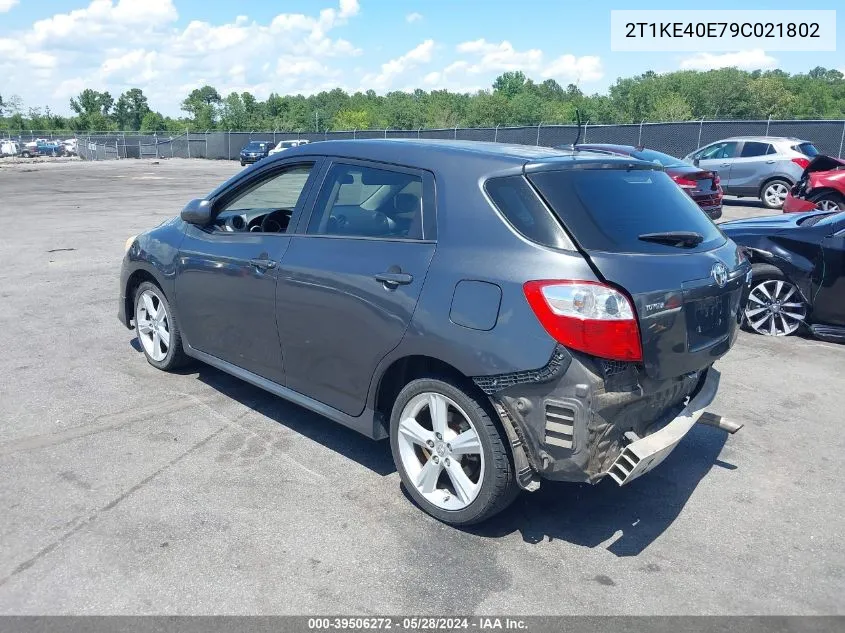 2009 Toyota Matrix S VIN: 2T1KE40E79C021802 Lot: 39506272