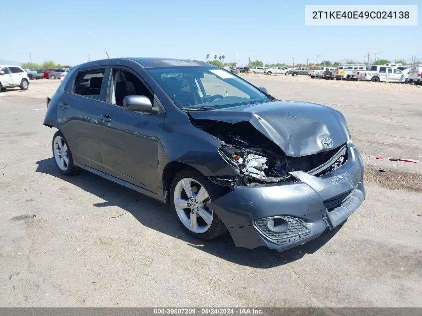 2009 Toyota Matrix S VIN: 2T1KE40E49C024138 Lot: 39507209