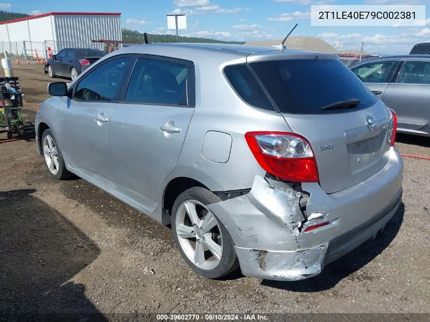 2T1LE40E79C002381 2009 Toyota Matrix S