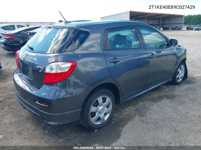 2T1KE40E89C027429 2009 Toyota Matrix S