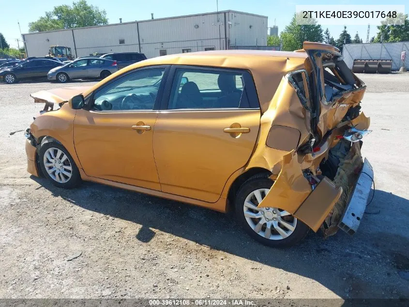 2T1KE40E39C017648 2009 Toyota Matrix S