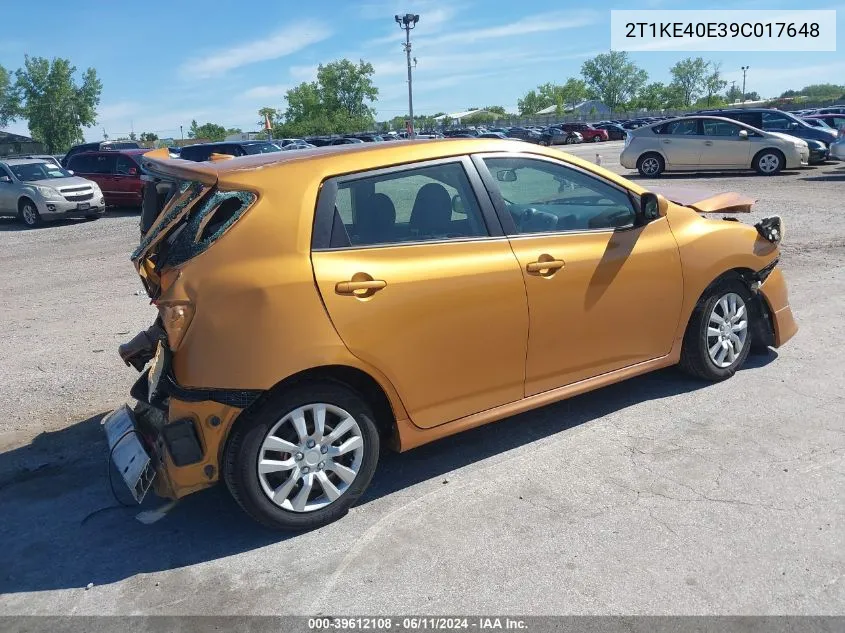 2T1KE40E39C017648 2009 Toyota Matrix S