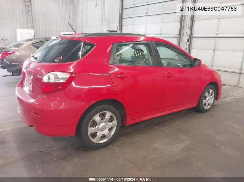 2T1KU40E39C047753 2009 Toyota Matrix