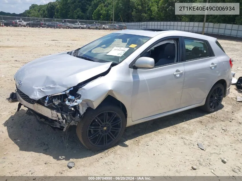 2T1KE40E49C006934 2009 Toyota Matrix S