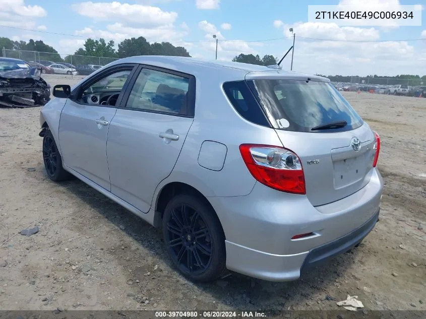 2T1KE40E49C006934 2009 Toyota Matrix S