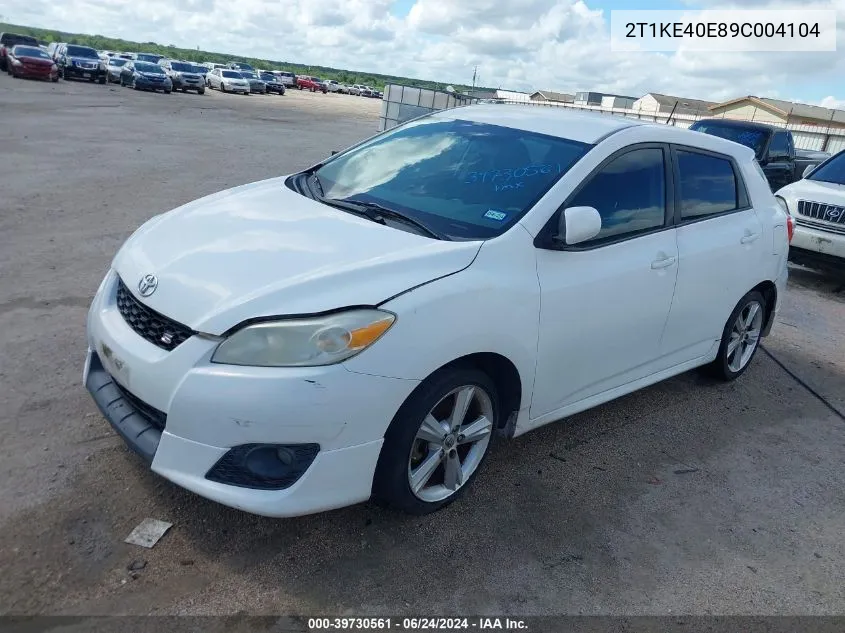 2T1KE40E89C004104 2009 Toyota Matrix S