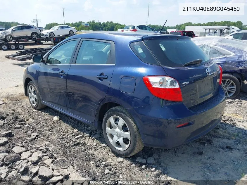 2009 Toyota Matrix VIN: 2T1KU40E89C045450 Lot: 39754990