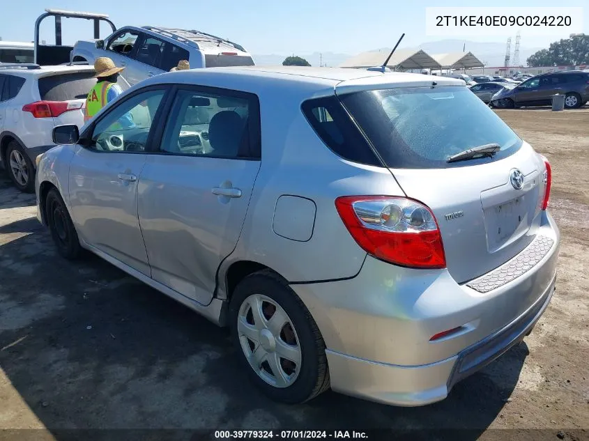 2009 Toyota Matrix S VIN: 2T1KE40E09C024220 Lot: 39779324