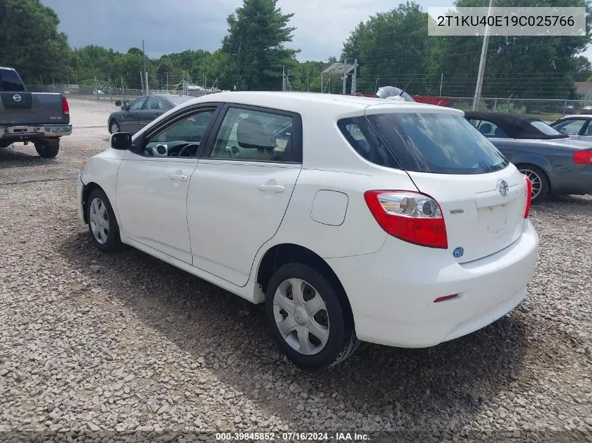 2009 Toyota Matrix VIN: 2T1KU40E19C025766 Lot: 39845852