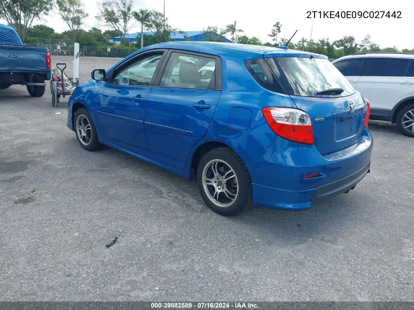 2T1KE40E09C027442 2009 Toyota Matrix S