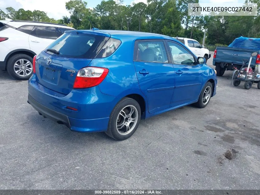 2T1KE40E09C027442 2009 Toyota Matrix S