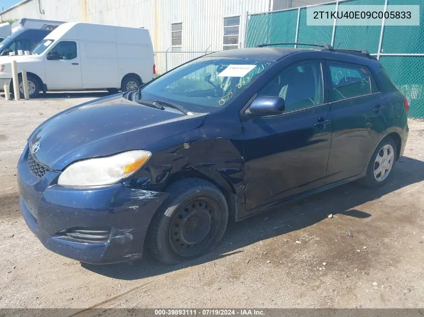 2009 Toyota Matrix VIN: 2T1KU40E09C005833 Lot: 39893111