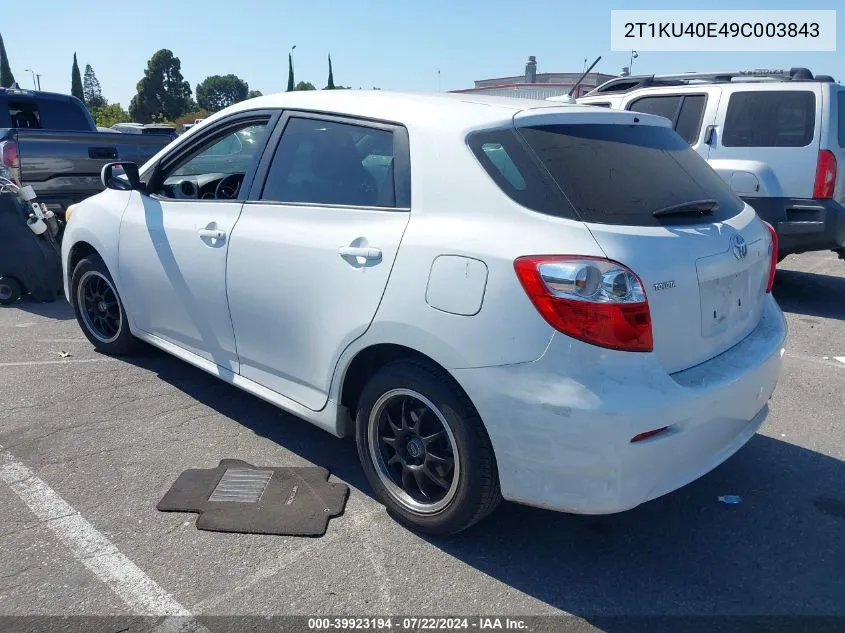 2009 Toyota Matrix VIN: 2T1KU40E49C003843 Lot: 39923194