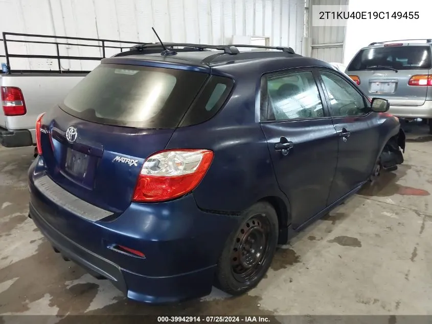 2009 Toyota Matrix VIN: 2T1KU40E19C149455 Lot: 39942914