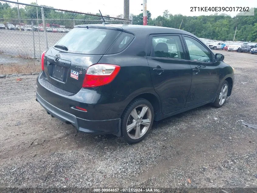 2T1KE40E39C017262 2009 Toyota Matrix S