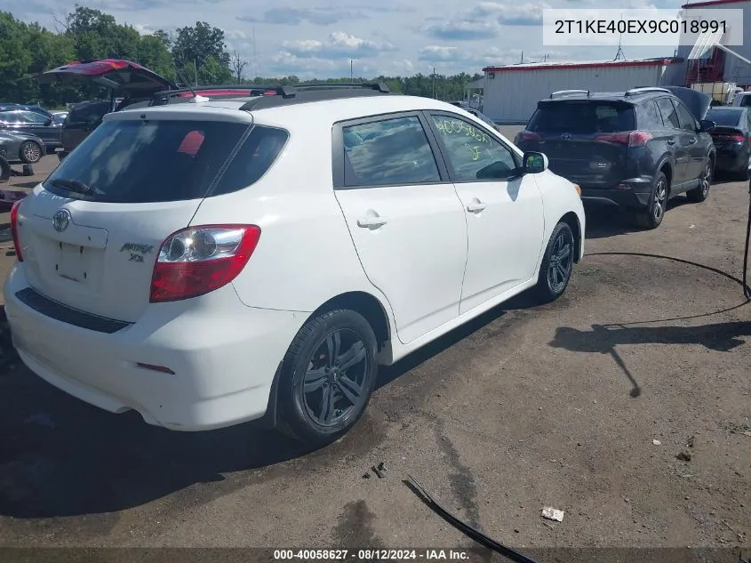 2009 Toyota Matrix Xr VIN: 2T1KE40EX9C018991 Lot: 40058627