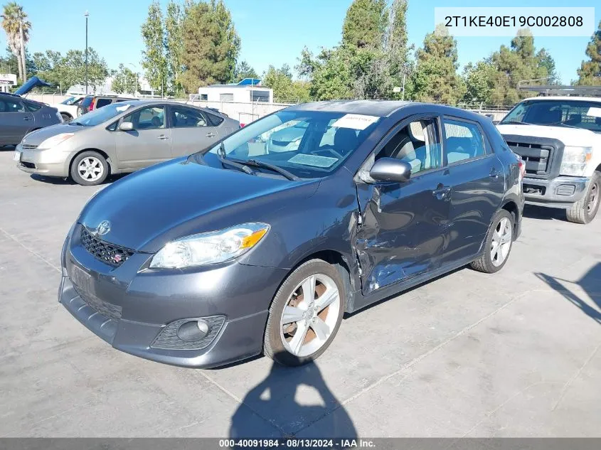 2009 Toyota Corolla Matrix S VIN: 2T1KE40E19C002808 Lot: 40091984