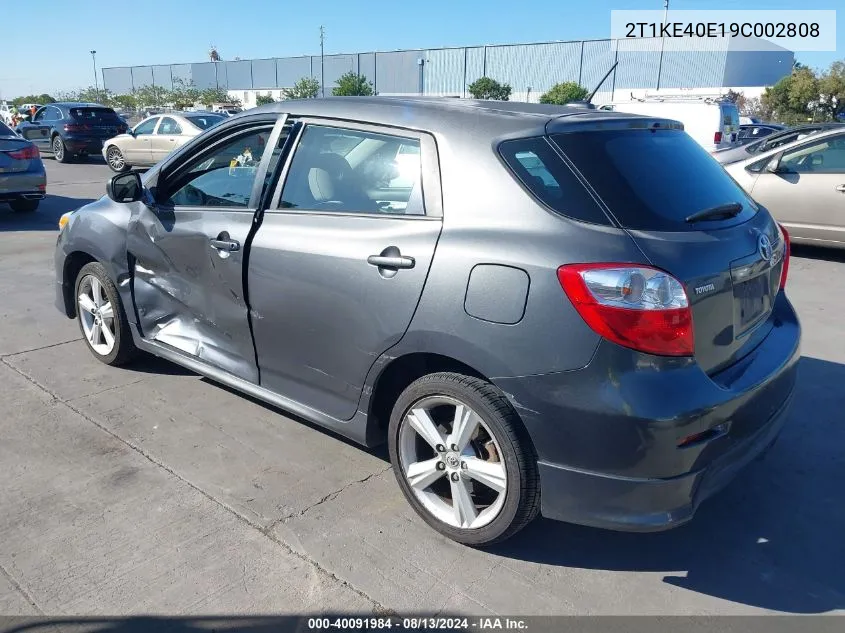 2009 Toyota Corolla Matrix S VIN: 2T1KE40E19C002808 Lot: 40091984