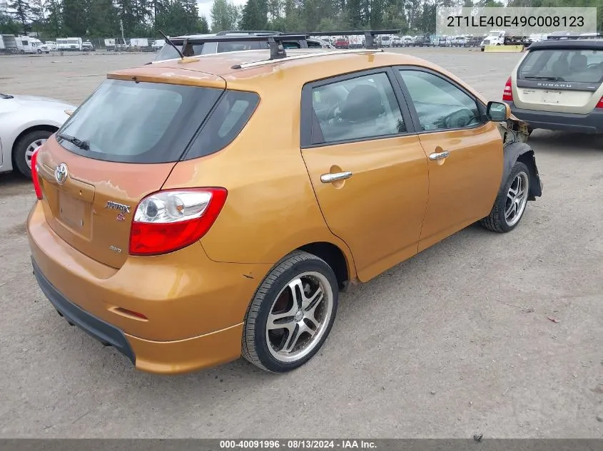 2009 Toyota Matrix S VIN: 2T1LE40E49C008123 Lot: 40091996