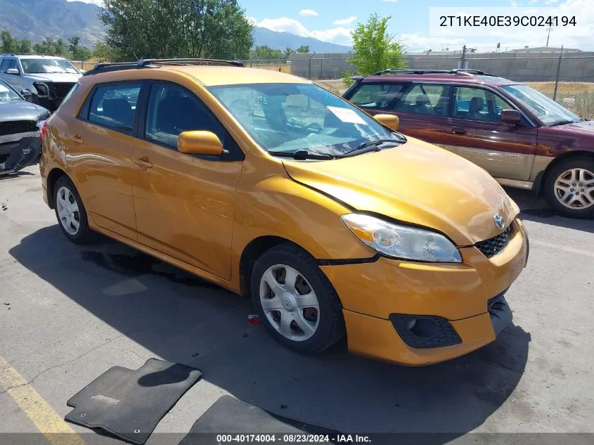 2009 Toyota Matrix S VIN: 2T1KE40E39C024194 Lot: 40174004