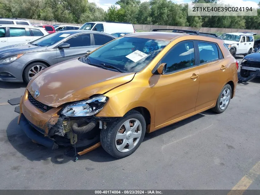 2009 Toyota Matrix S VIN: 2T1KE40E39C024194 Lot: 40174004