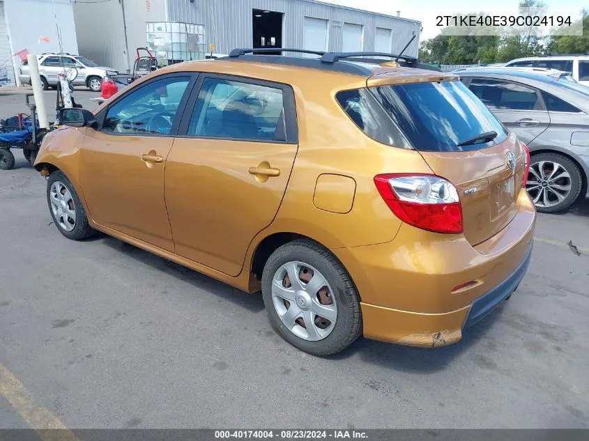 2T1KE40E39C024194 2009 Toyota Matrix S