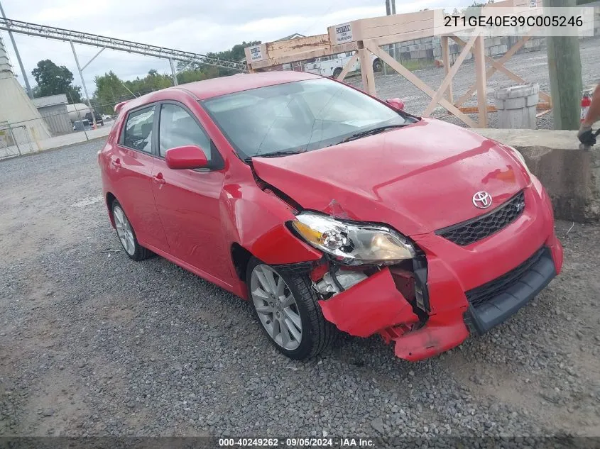 2009 Toyota Matrix Xrs VIN: 2T1GE40E39C005246 Lot: 40249262