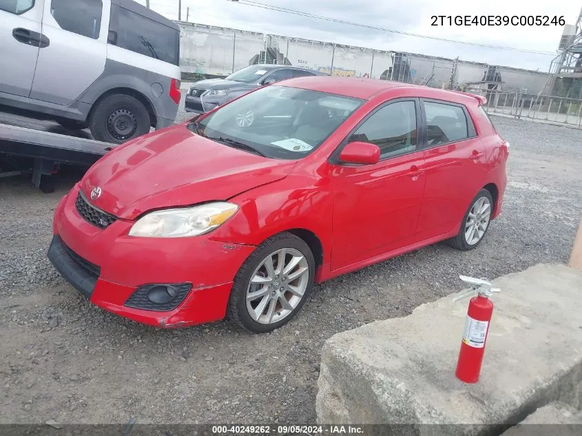 2009 Toyota Matrix Xrs VIN: 2T1GE40E39C005246 Lot: 40249262