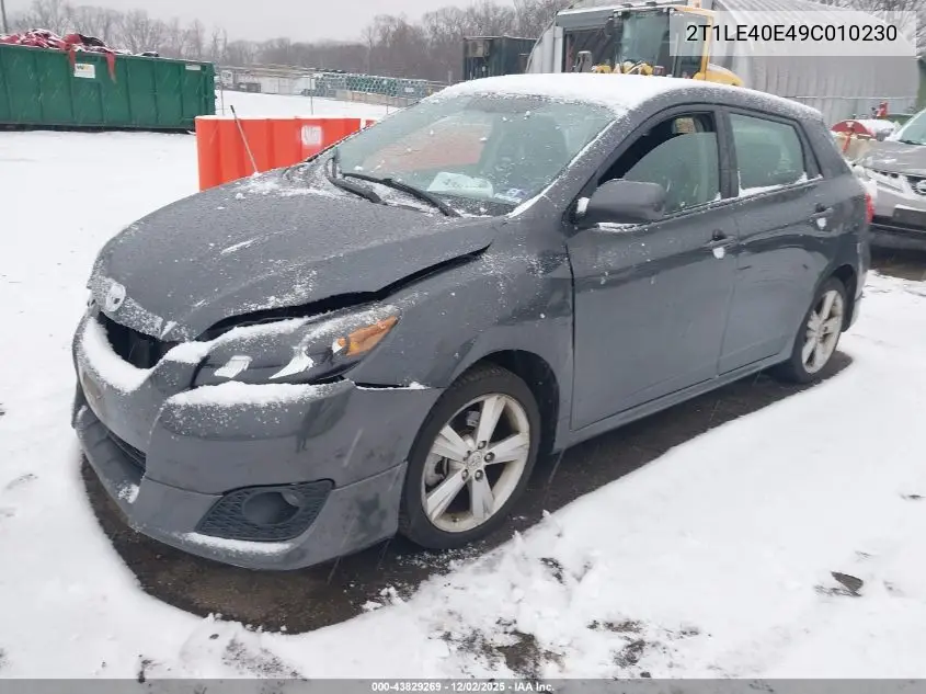 2T1LE40E49C010230 2009 Toyota Matrix S