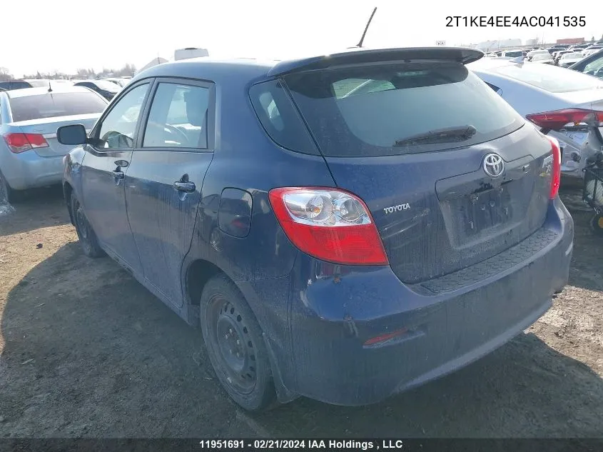 2T1KE4EE4AC041535 2010 Toyota Matrix Xr