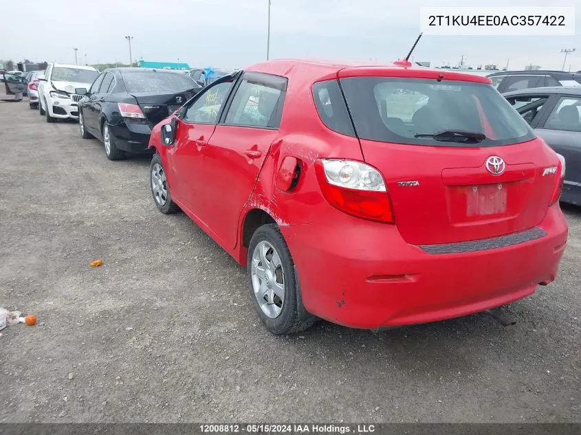 2T1KU4EE0AC357422 2010 Toyota Matrix