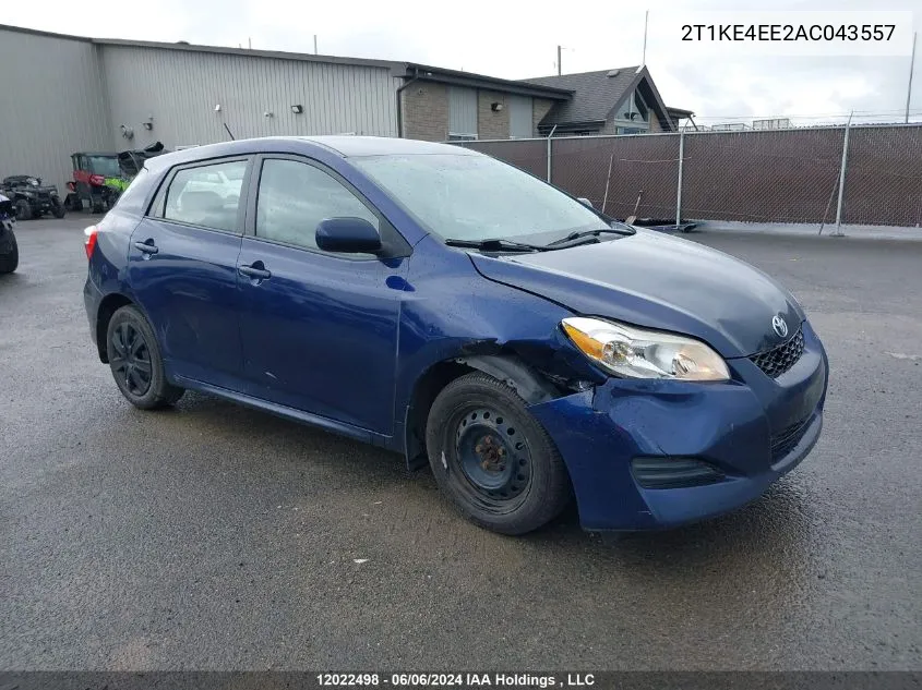 2010 Toyota Matrix Wagon VIN: 2T1KE4EE2AC043557 Lot: 12022498