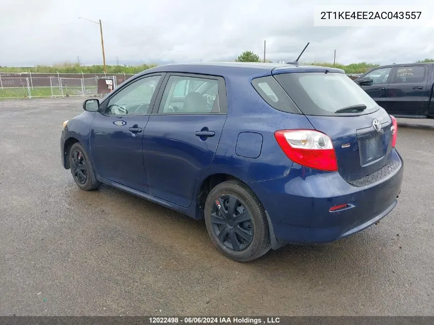 2010 Toyota Matrix Wagon VIN: 2T1KE4EE2AC043557 Lot: 12022498