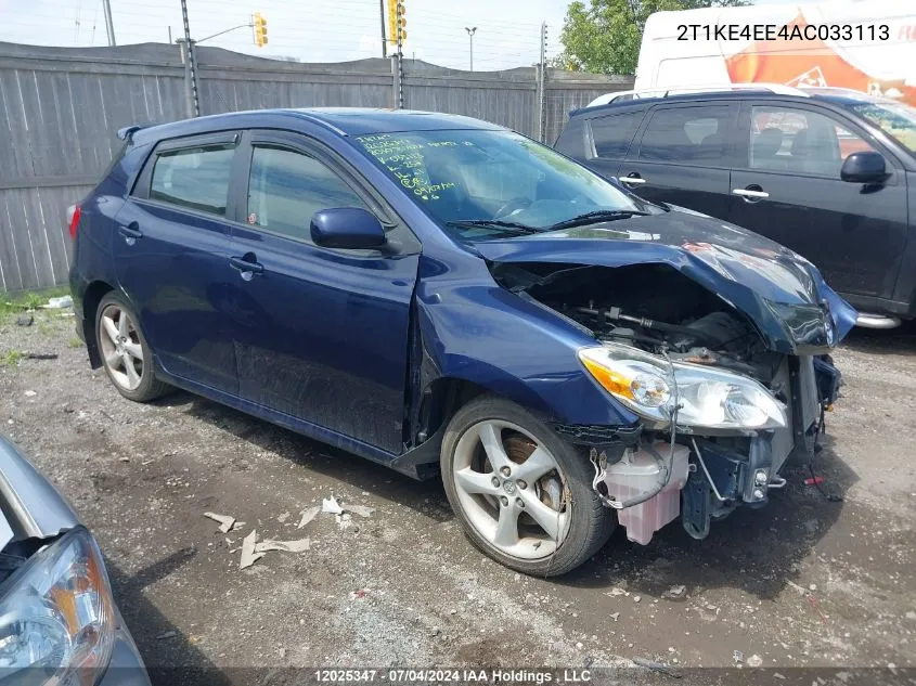 2010 Toyota Matrix Xr VIN: 2T1KE4EE4AC033113 Lot: 12025347