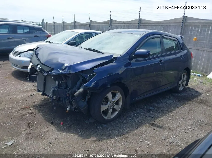 2010 Toyota Matrix Xr VIN: 2T1KE4EE4AC033113 Lot: 12025347