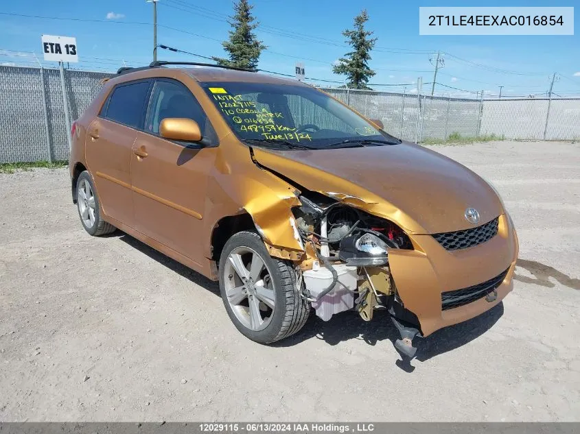 2010 Toyota Corolla Matrix S VIN: 2T1LE4EEXAC016854 Lot: 12029115