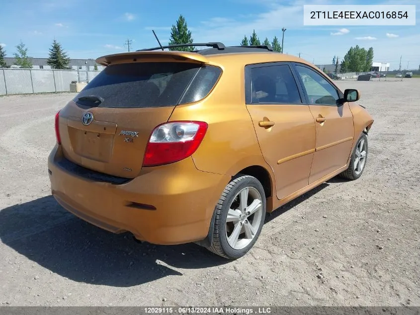 2010 Toyota Corolla Matrix S VIN: 2T1LE4EEXAC016854 Lot: 12029115