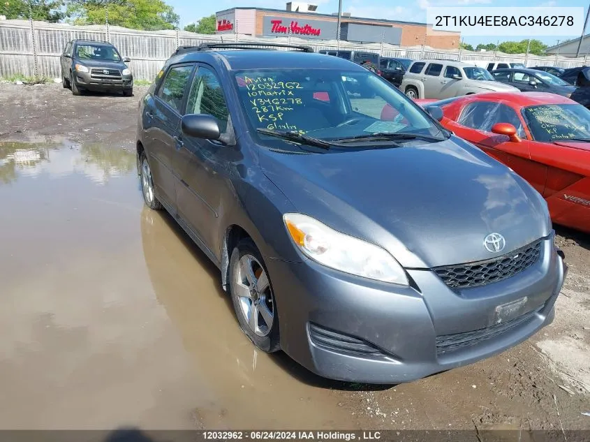 2010 Toyota Matrix Wagon VIN: 2T1KU4EE8AC346278 Lot: 12032962