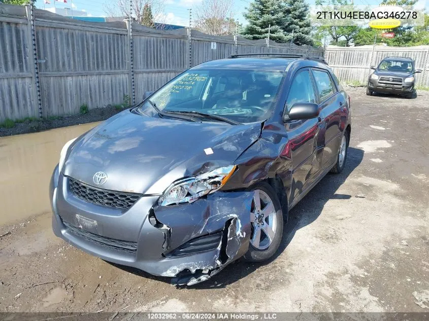 2010 Toyota Matrix Wagon VIN: 2T1KU4EE8AC346278 Lot: 12032962