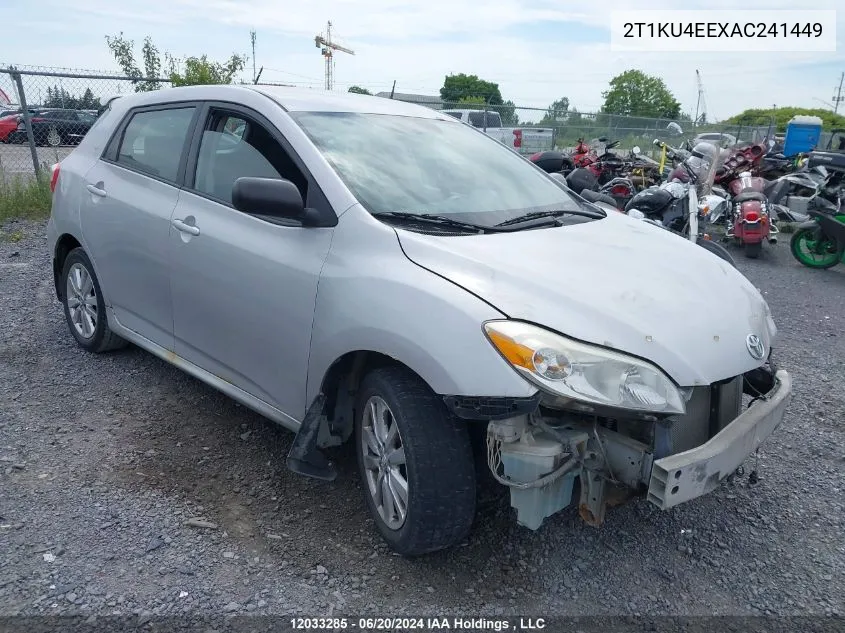 2T1KU4EEXAC241449 2010 Toyota Matrix