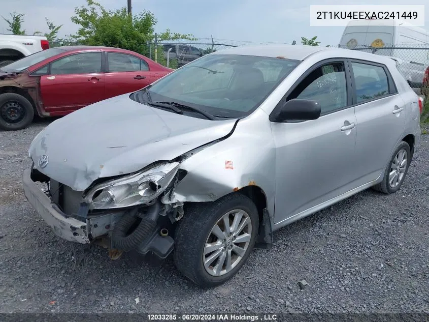 2010 Toyota Matrix VIN: 2T1KU4EEXAC241449 Lot: 12033285