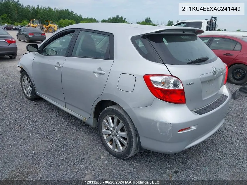 2010 Toyota Matrix VIN: 2T1KU4EEXAC241449 Lot: 12033285