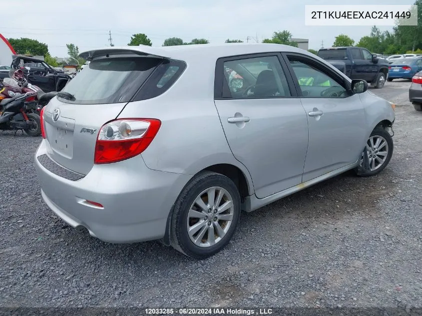 2010 Toyota Matrix VIN: 2T1KU4EEXAC241449 Lot: 12033285