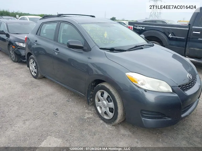 2010 Toyota Matrix Base (A4) VIN: 2T1LE4EE7AC016424 Lot: 12055300