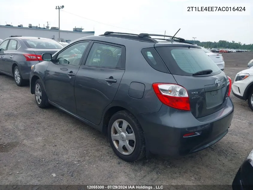 2010 Toyota Matrix Base (A4) VIN: 2T1LE4EE7AC016424 Lot: 12055300