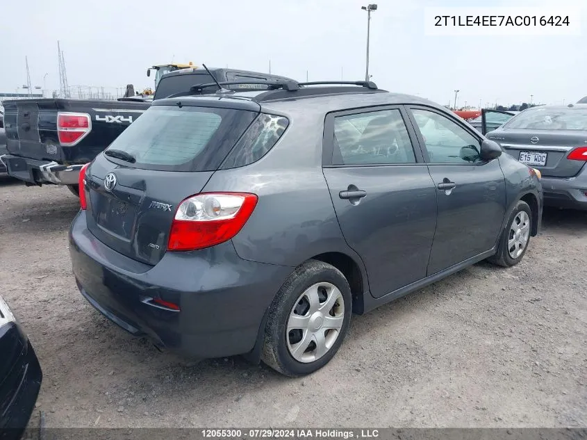 2010 Toyota Matrix Base (A4) VIN: 2T1LE4EE7AC016424 Lot: 12055300