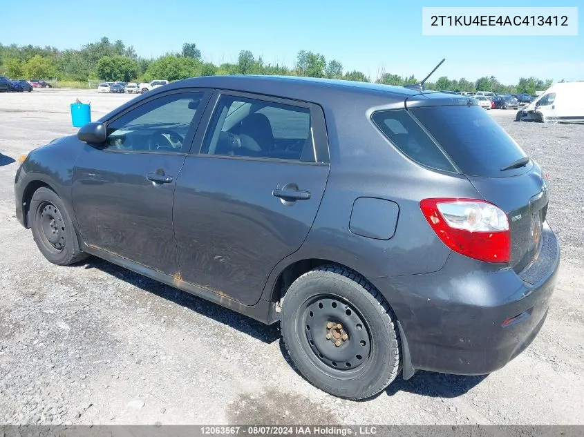 2010 Toyota Matrix Wagon VIN: 2T1KU4EE4AC413412 Lot: 12063567