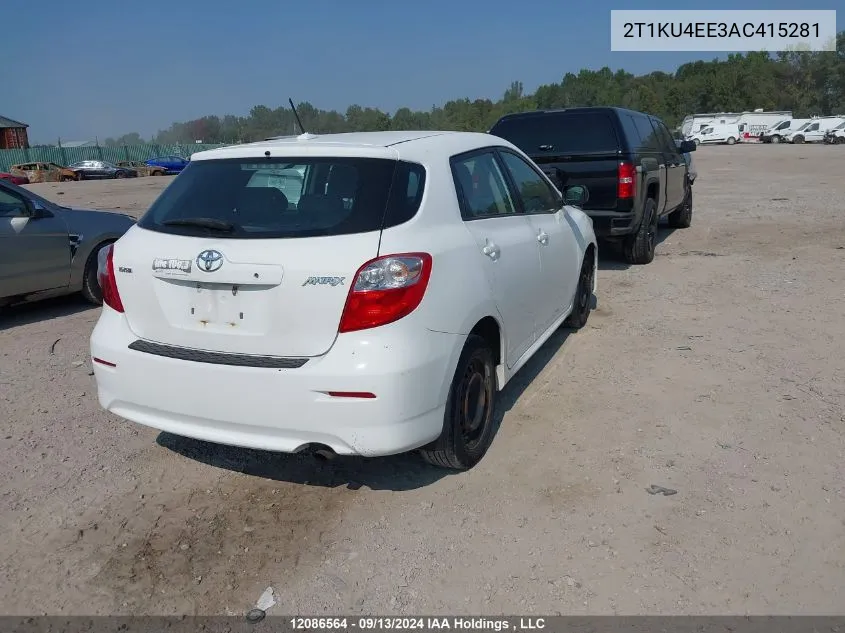 2010 Toyota Matrix Wagon VIN: 2T1KU4EE3AC415281 Lot: 12086564