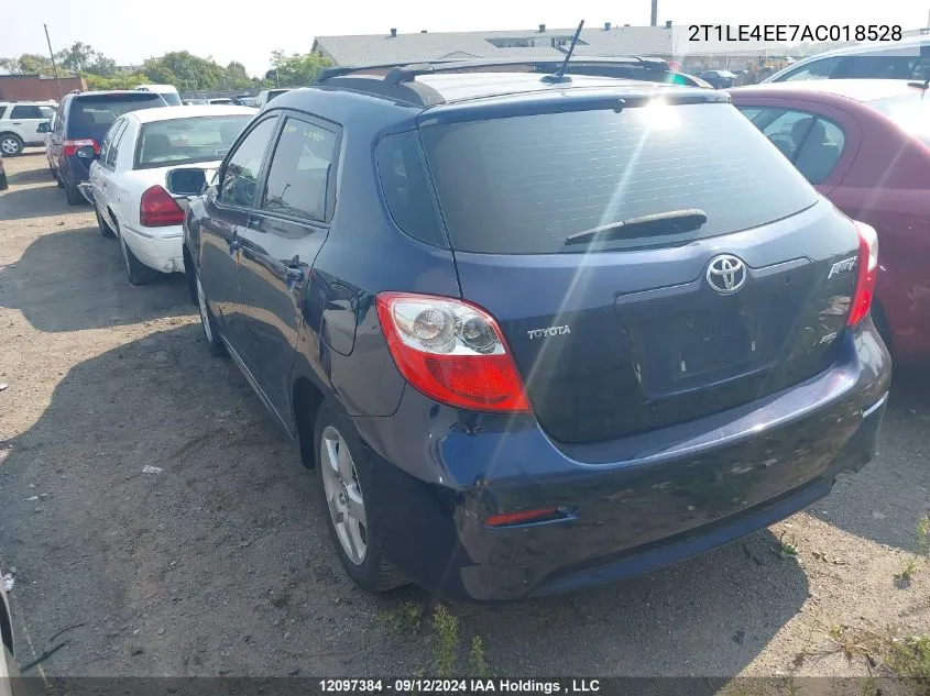 2010 Toyota Matrix VIN: 2T1LE4EE7AC018528 Lot: 12097384